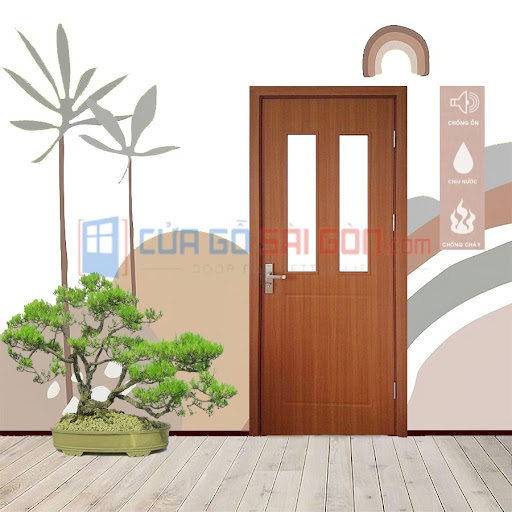 Mẫu cửa nhà vệ sinh bằng nhựa gỗ composite 1